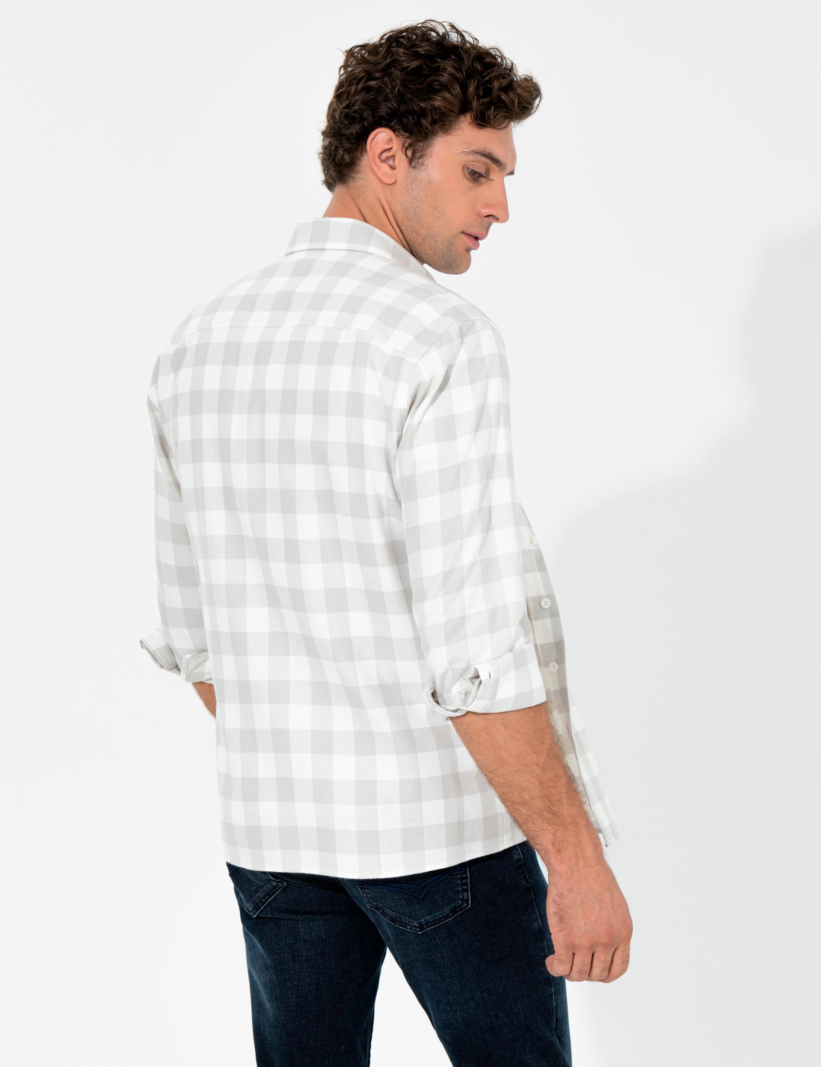Gri Regular Fit Uzun Kollu Gömlek - 50255652023