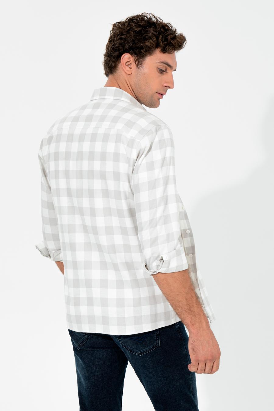 Gri Regular Fit Uzun Kollu Gömlek - 50255652023