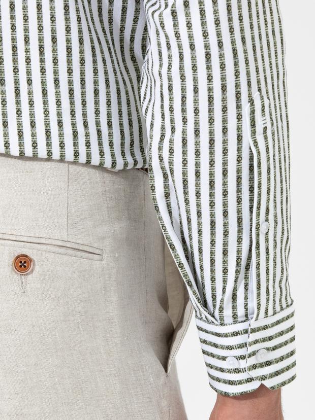 Haki Slim Fit Uzun Kollu Gömlek