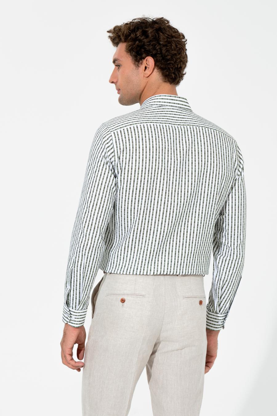 Haki Slim Fit Uzun Kollu Gömlek - 50255606020