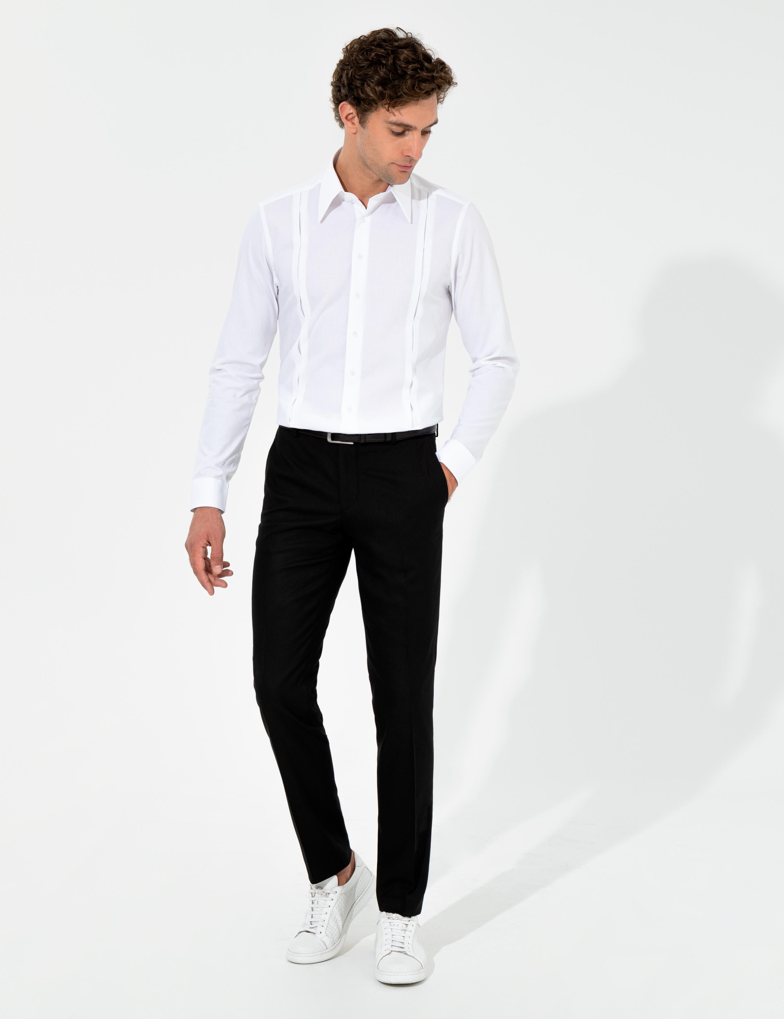 Beyaz Slim Fit Uzun Kollu Gömlek - 50255641026