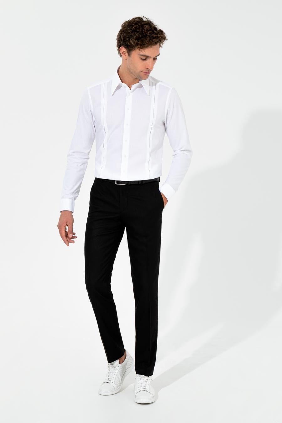 Beyaz Slim Fit Uzun Kollu Gömlek - 50255641026