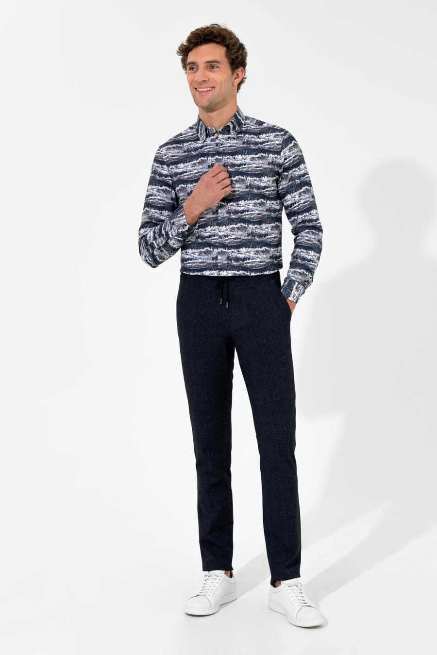 Gri Slim Fit Uzun Kollu Gömlek - 50255330021
