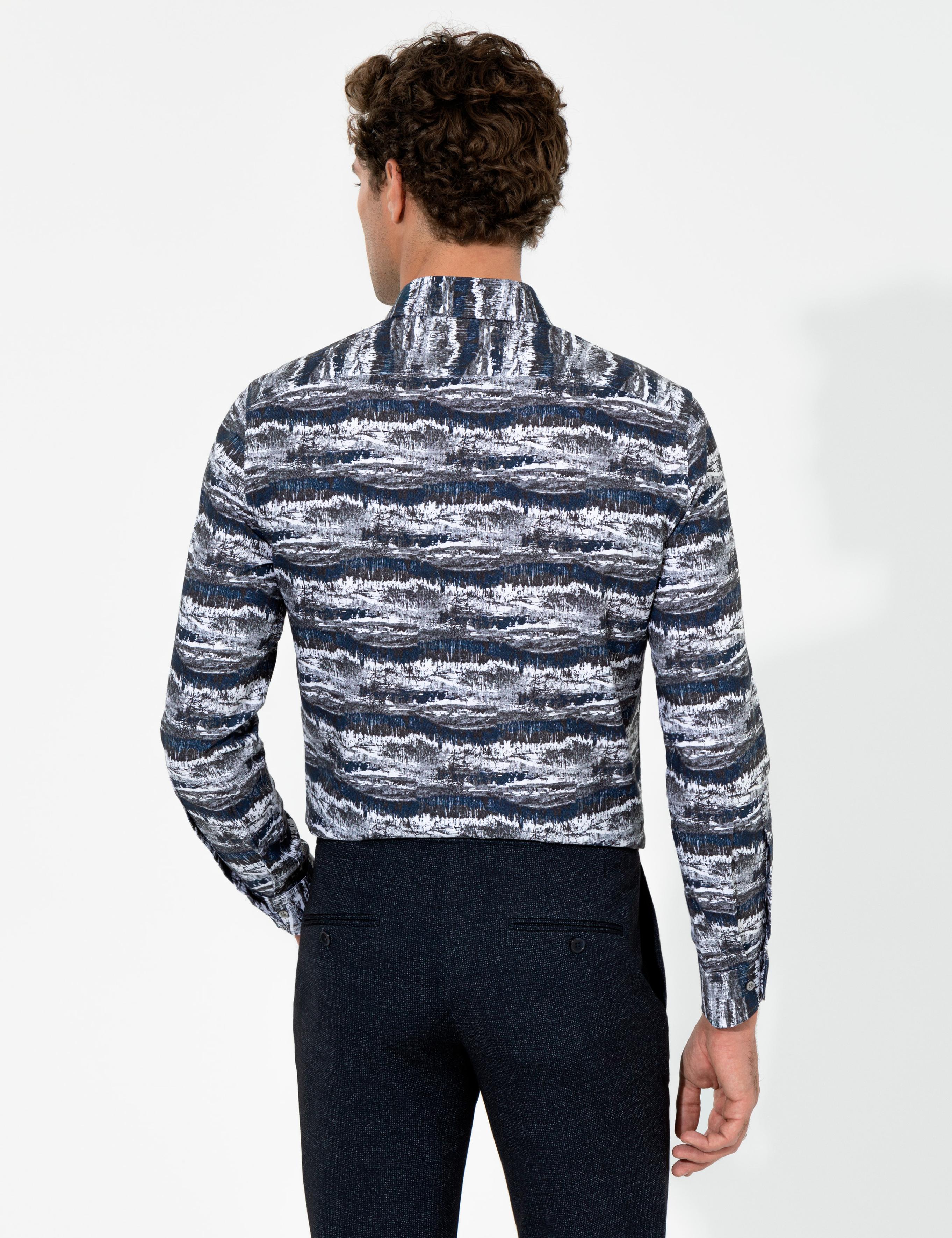 Gri Slim Fit Uzun Kollu Gömlek - 50255330021