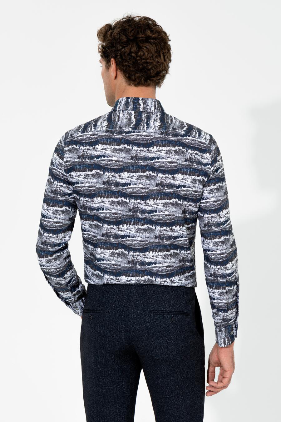 Gri Slim Fit Uzun Kollu Gömlek - 50255330021