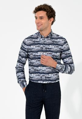 Gri Slim Fit Uzun Kollu Gömlek