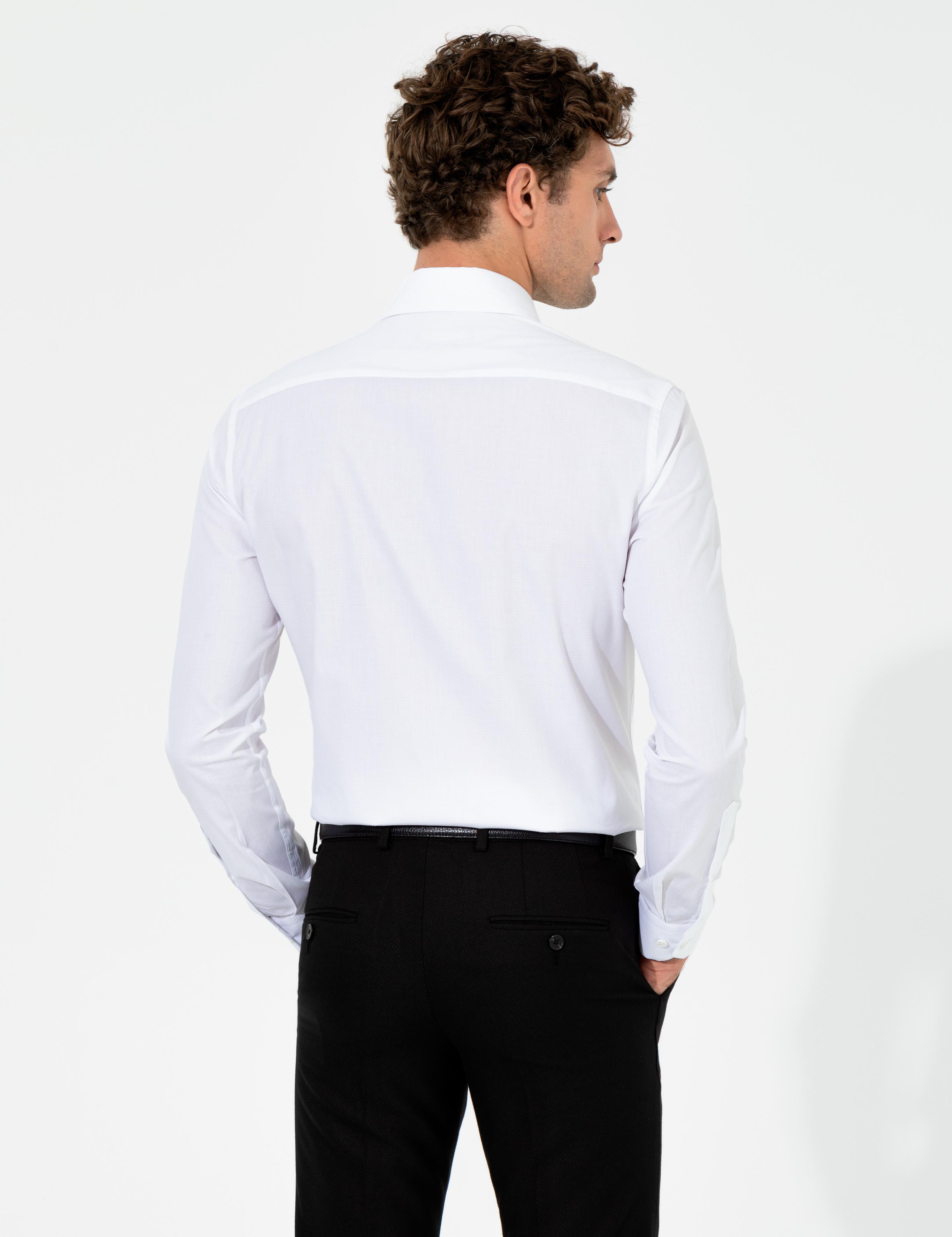 Beyaz Slim Fit Uzun Kollu Gömlek - 50255641026