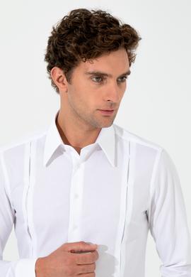 Beyaz Slim Fit Uzun Kollu Gömlek