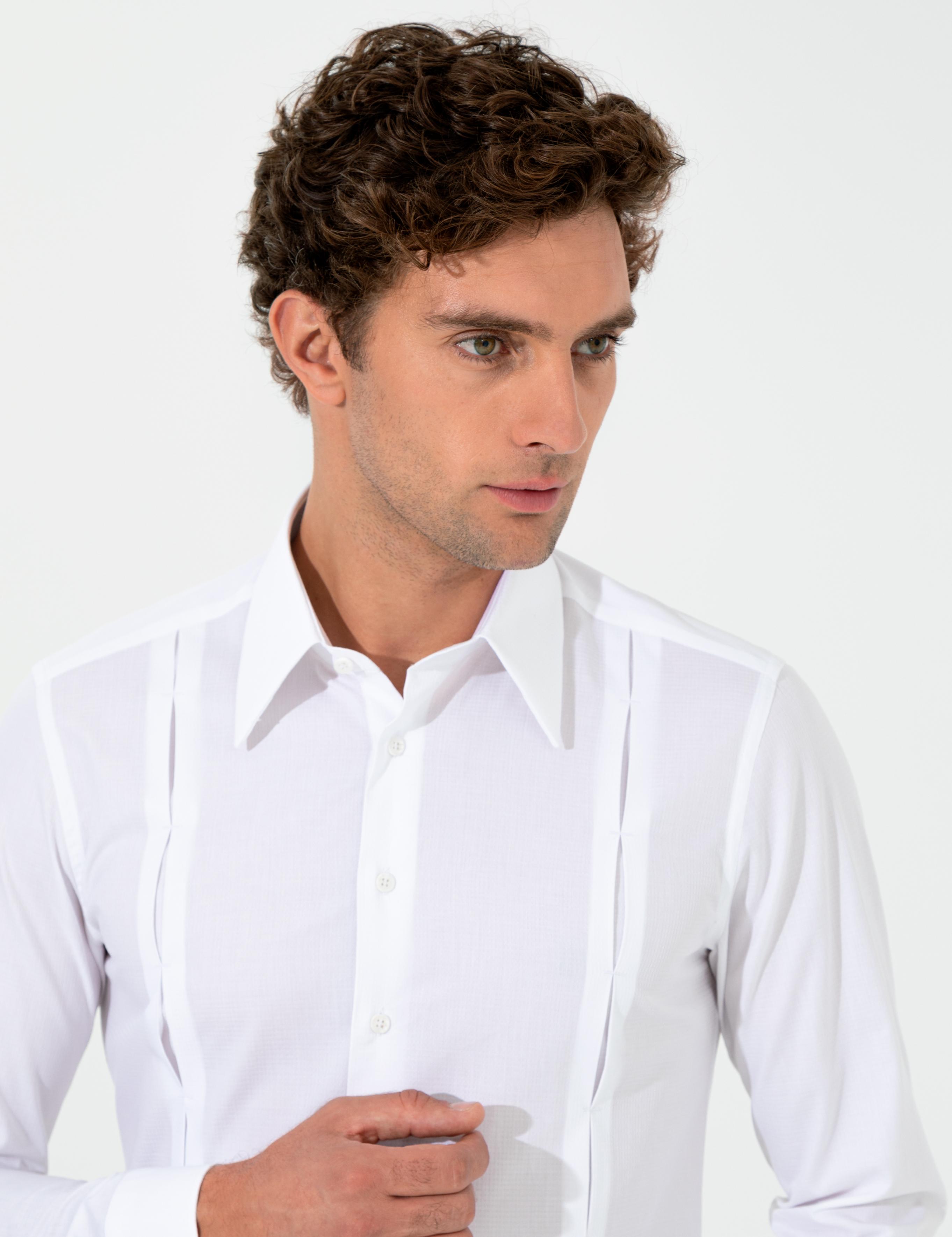 Beyaz Slim Fit Uzun Kollu Gömlek - 50255641026