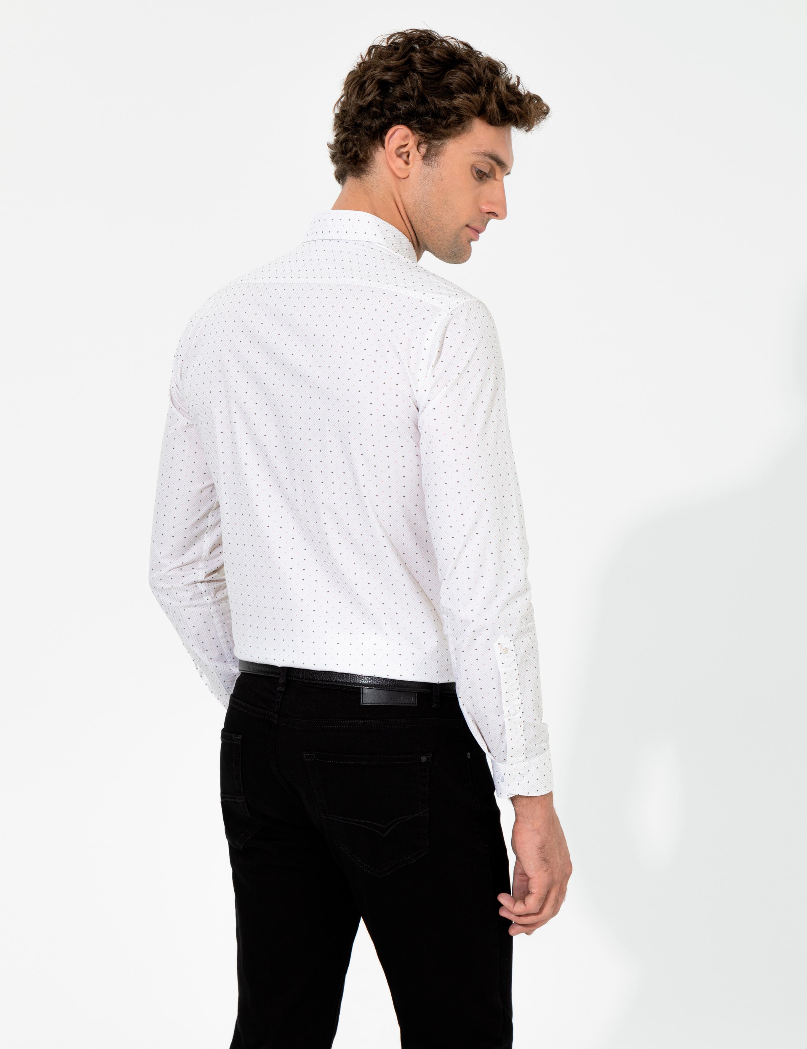 Bej Slim Fit Uzun Kollu Gömlek - 50255653055