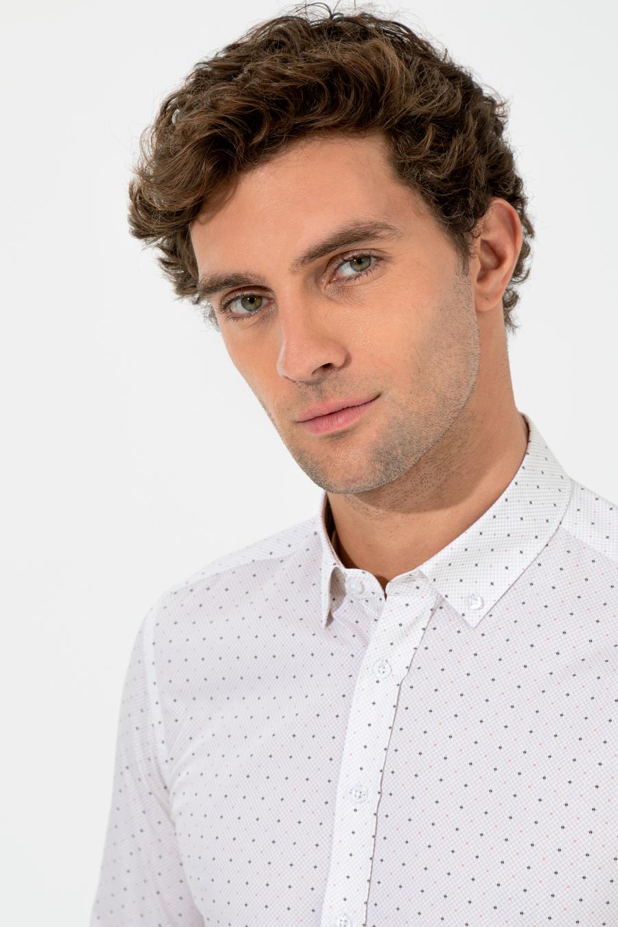 Bej Slim Fit Uzun Kollu Gömlek - 50255653055