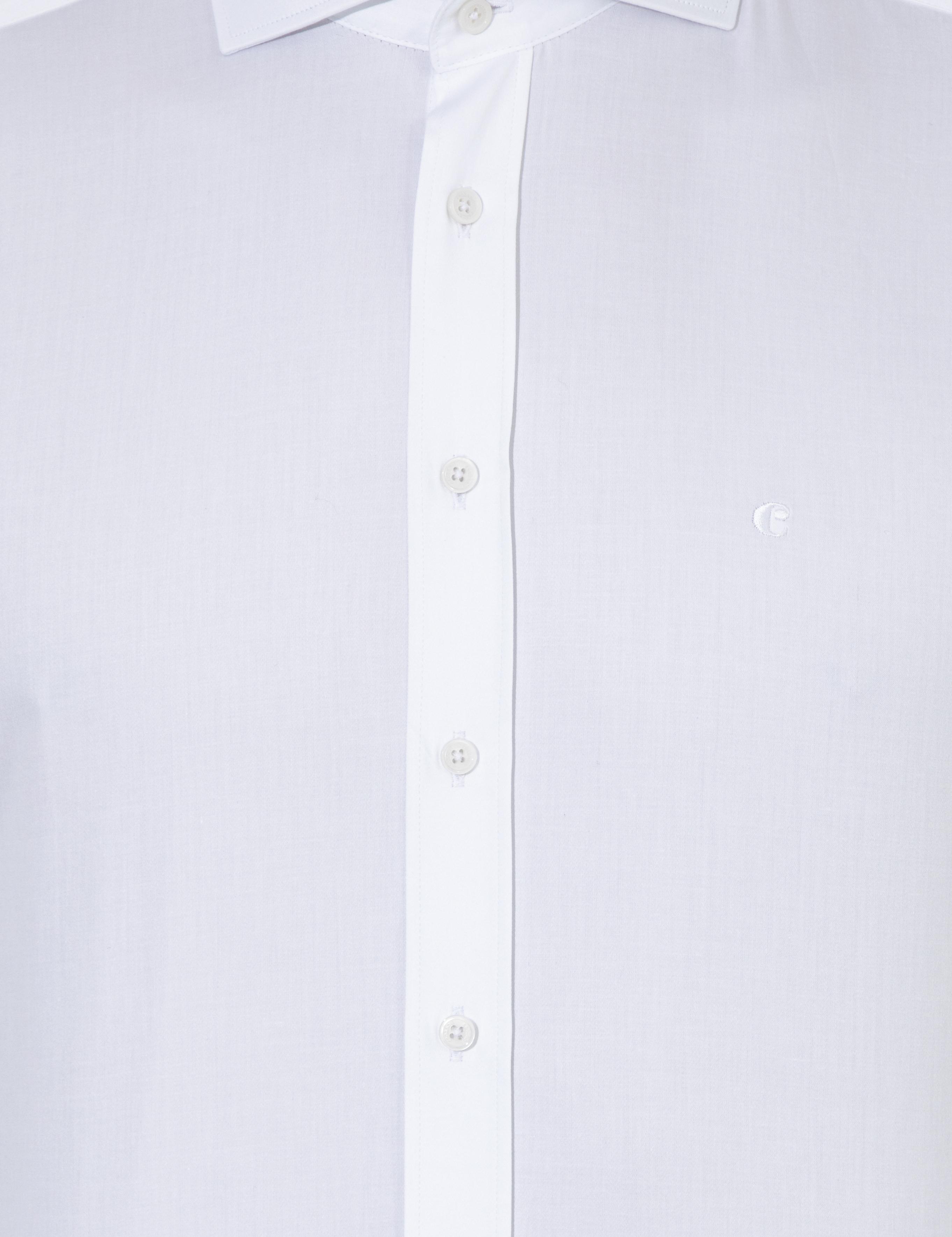 Beyaz Modern Fit %100 Pamuk  İtalyan Yaka  Basic Gömlek - 50261221009
