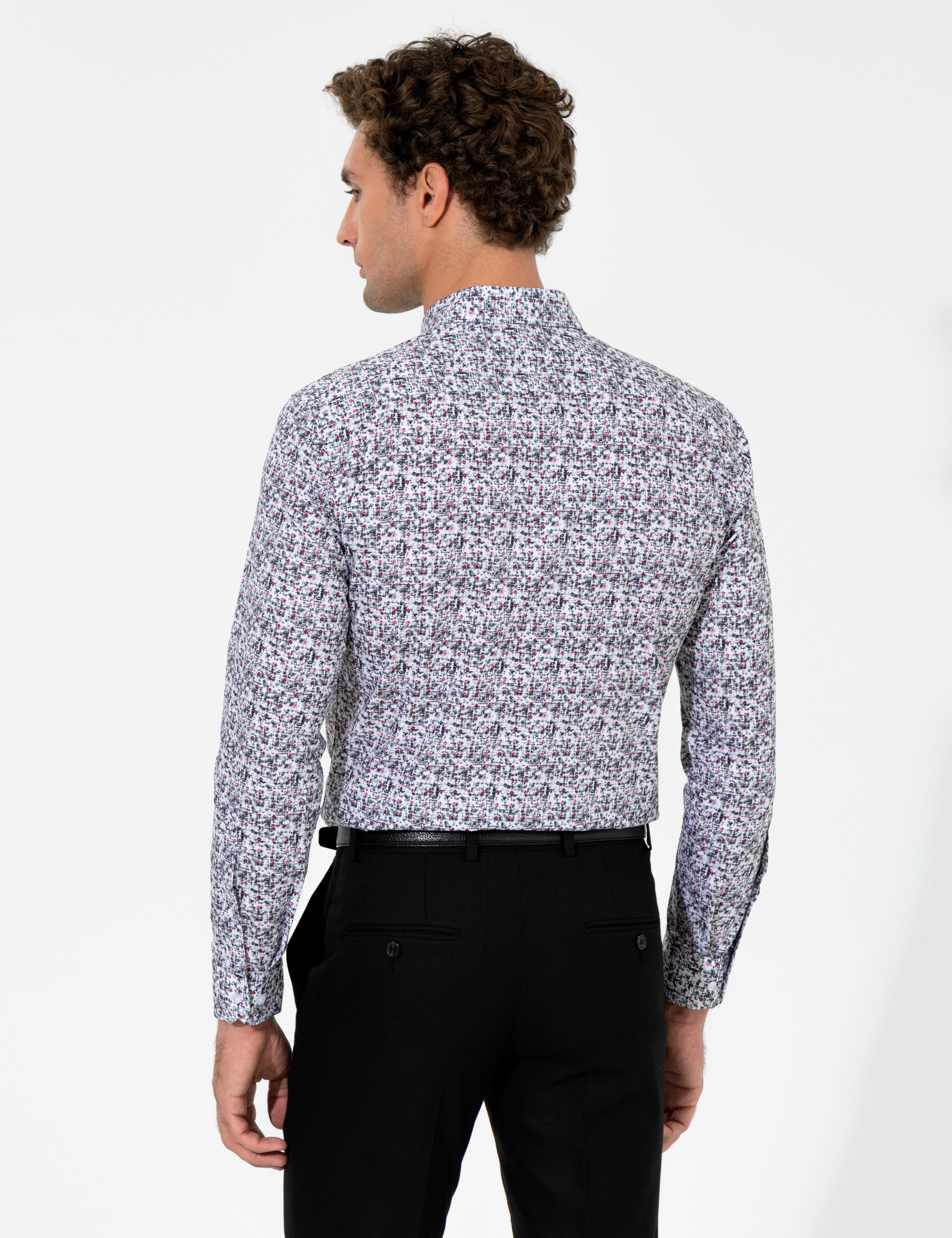 Kırmızı Slim Fit Uzun Kollu Gömlek - 50255361068