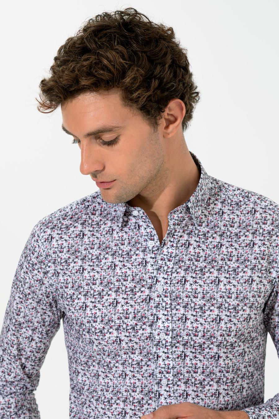 Kırmızı Slim Fit Uzun Kollu Gömlek - 50255361068
