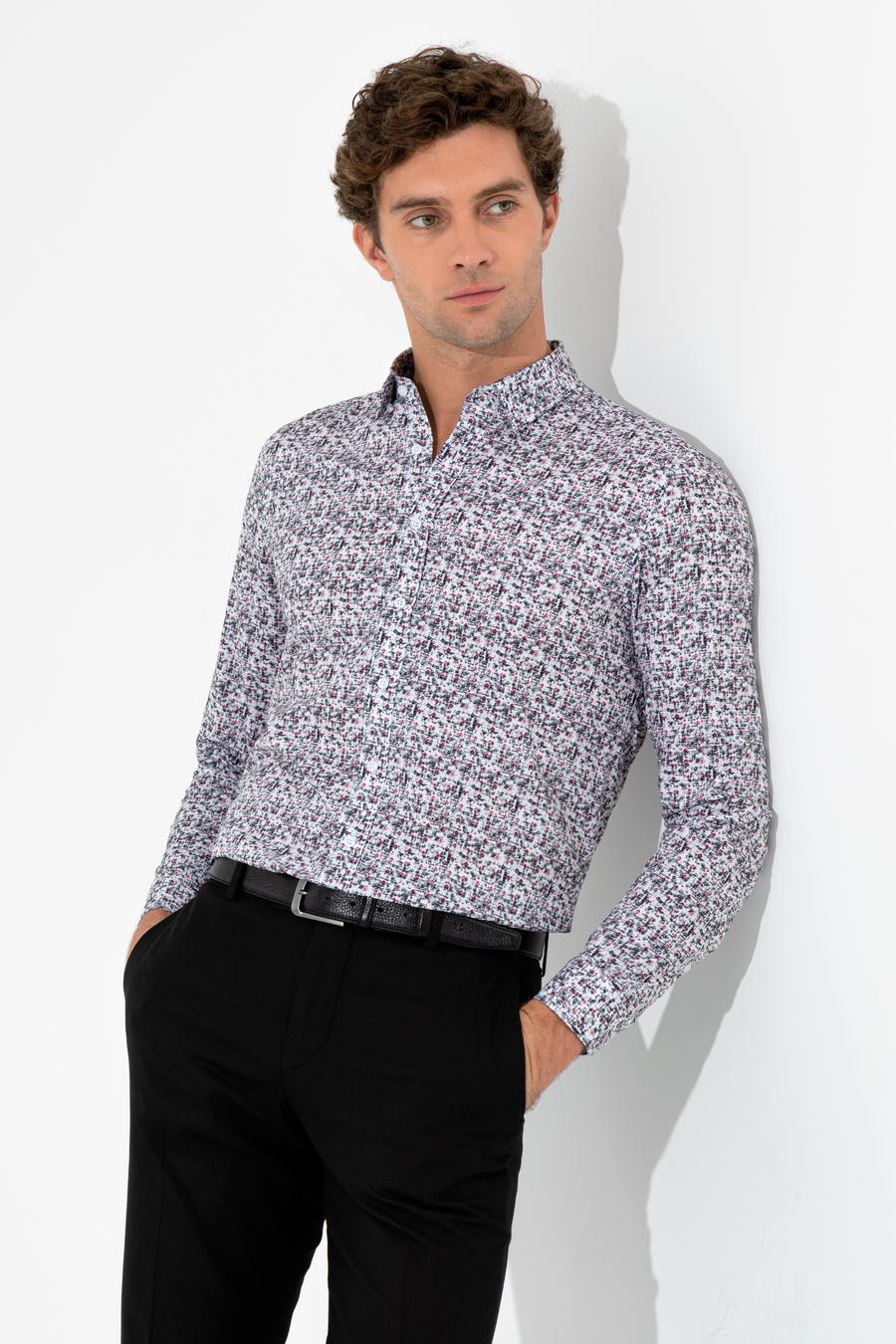 Kırmızı Slim Fit Uzun Kollu Gömlek - 50255361068