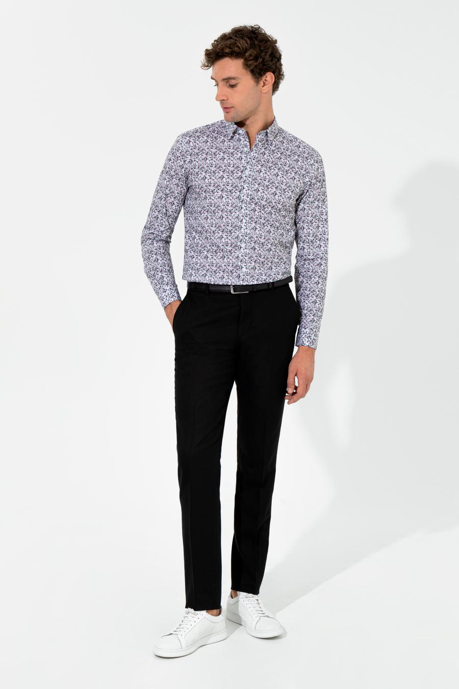 Kırmızı Slim Fit Uzun Kollu Gömlek - 50255361068