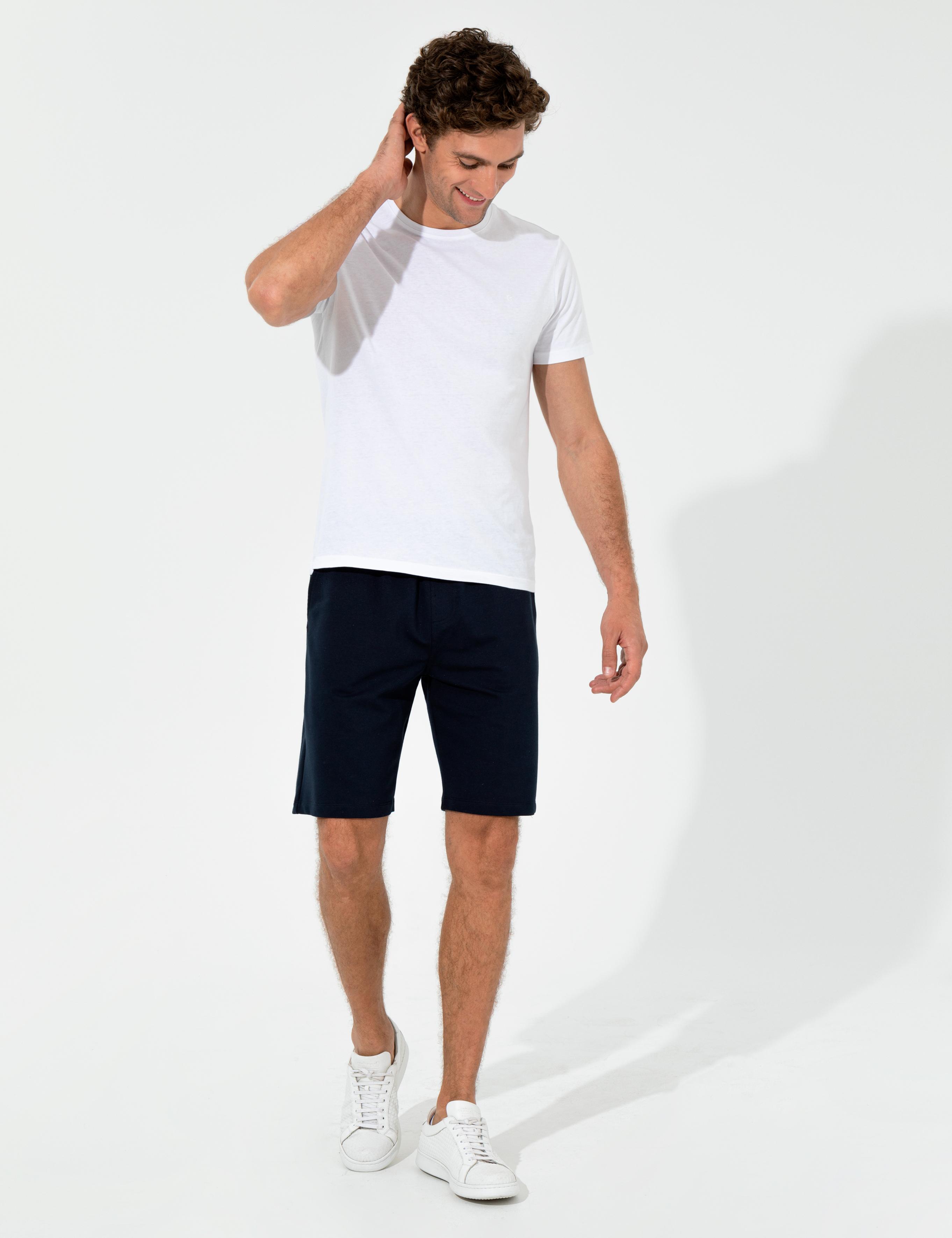 Lacivert Comfort Fit Örme Şort - 50255746006