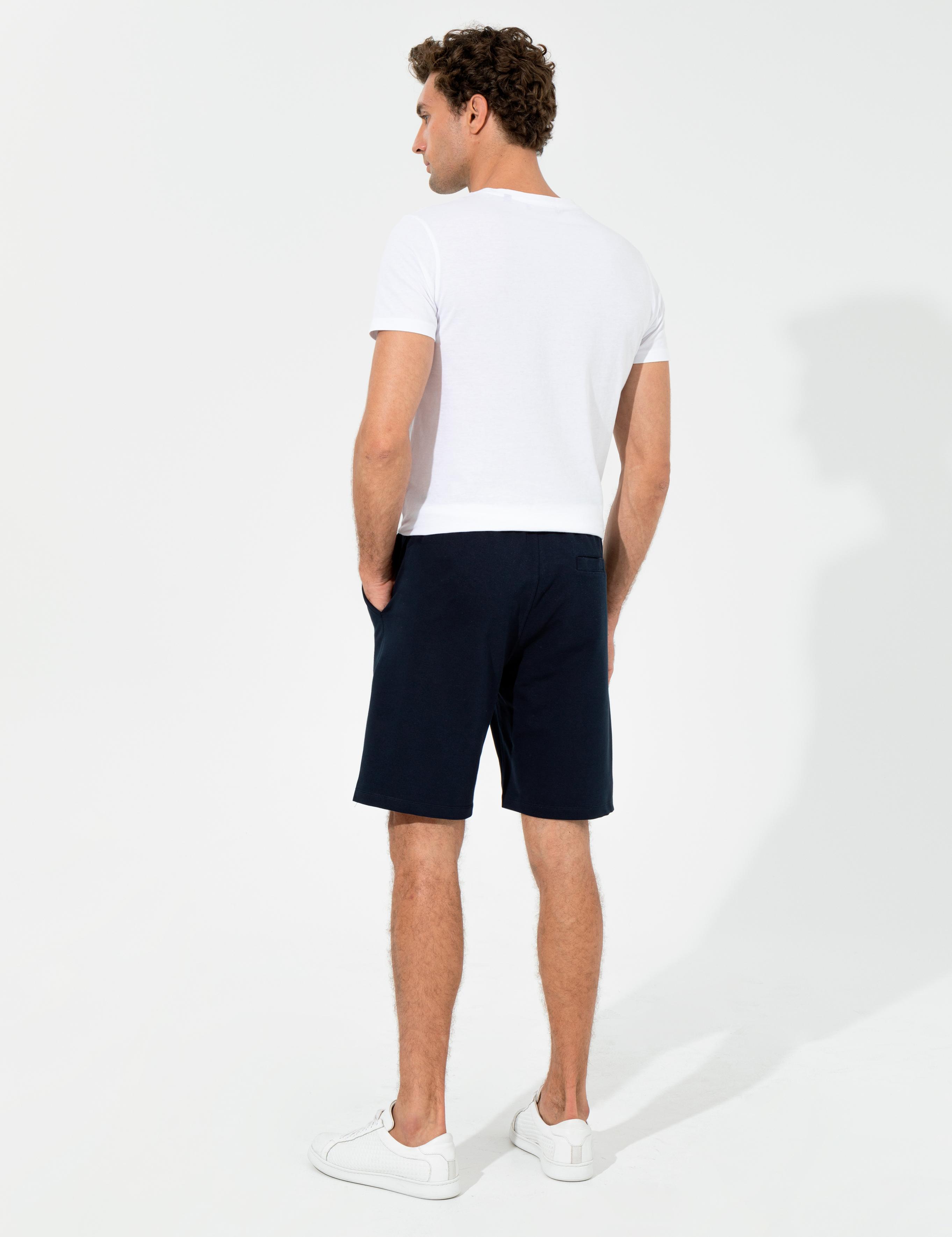 Lacivert Comfort Fit Örme Şort - 50255746006