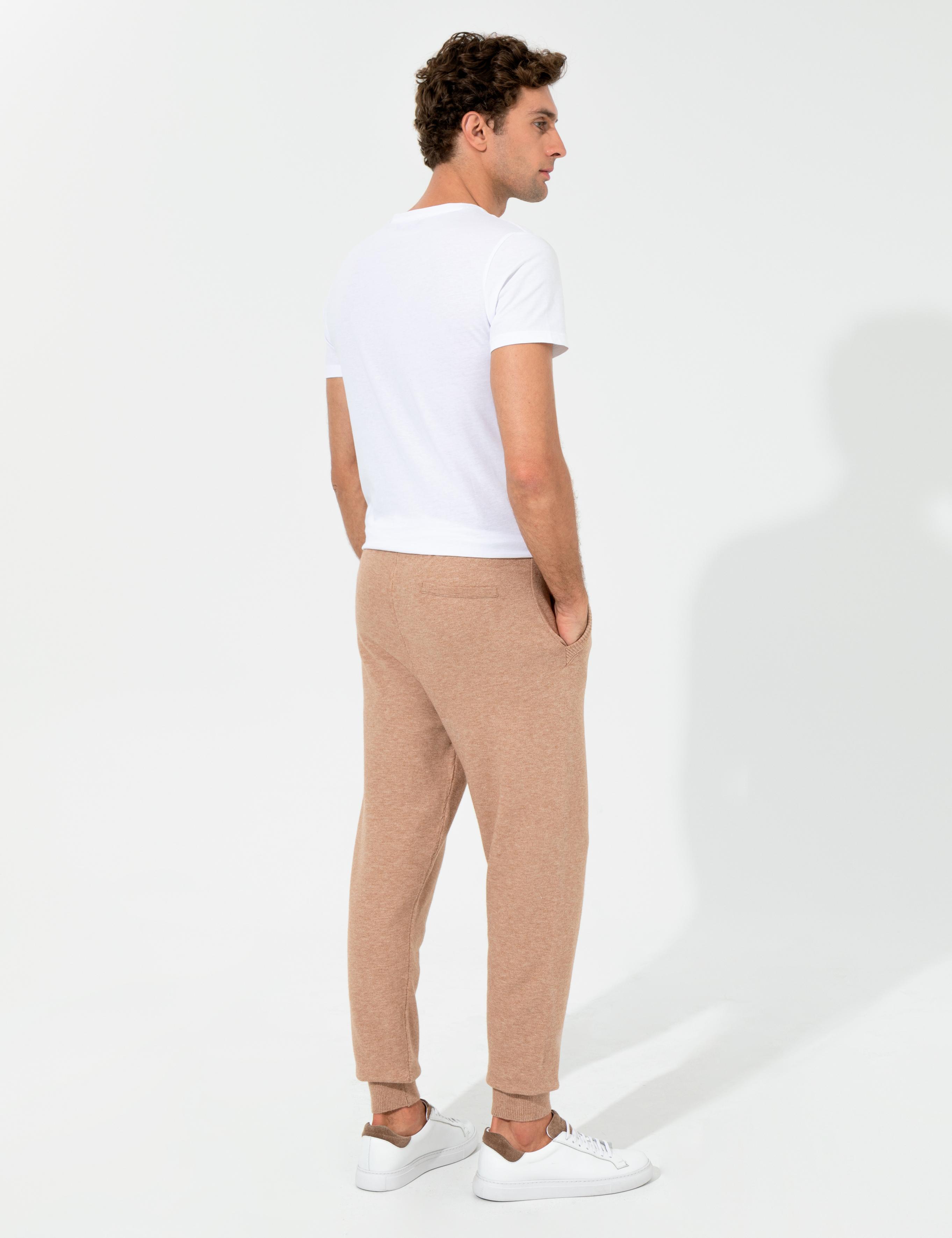 Bej Slim Fit Lastikli Paça Triko Pantolon - 50260369011