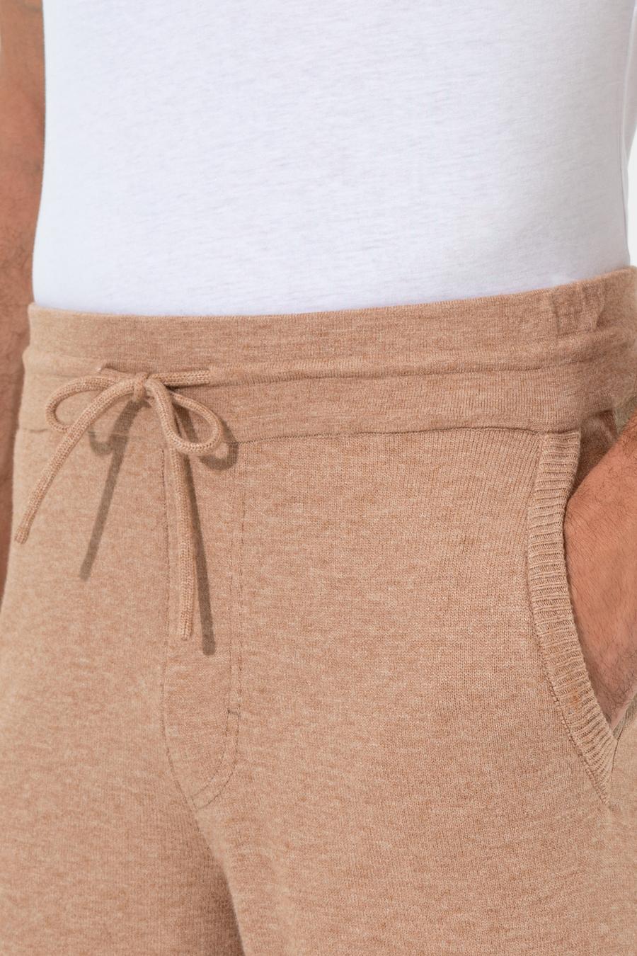 Bej Slim Fit Lastikli Paça Triko Pantolon - 50260369011