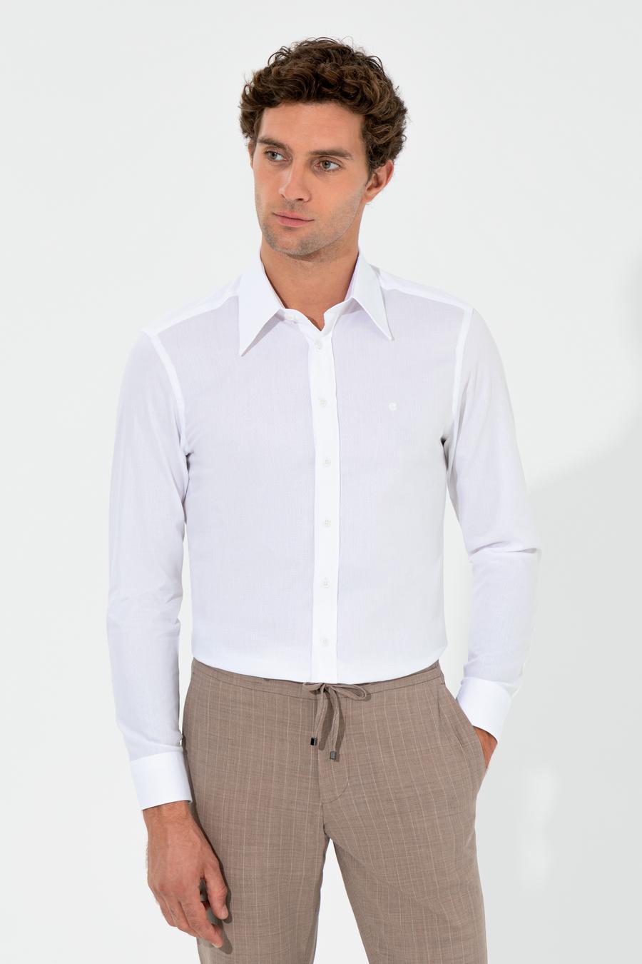 Beyaz Slim Fit Uzun Kollu Gömlek - 50255629026