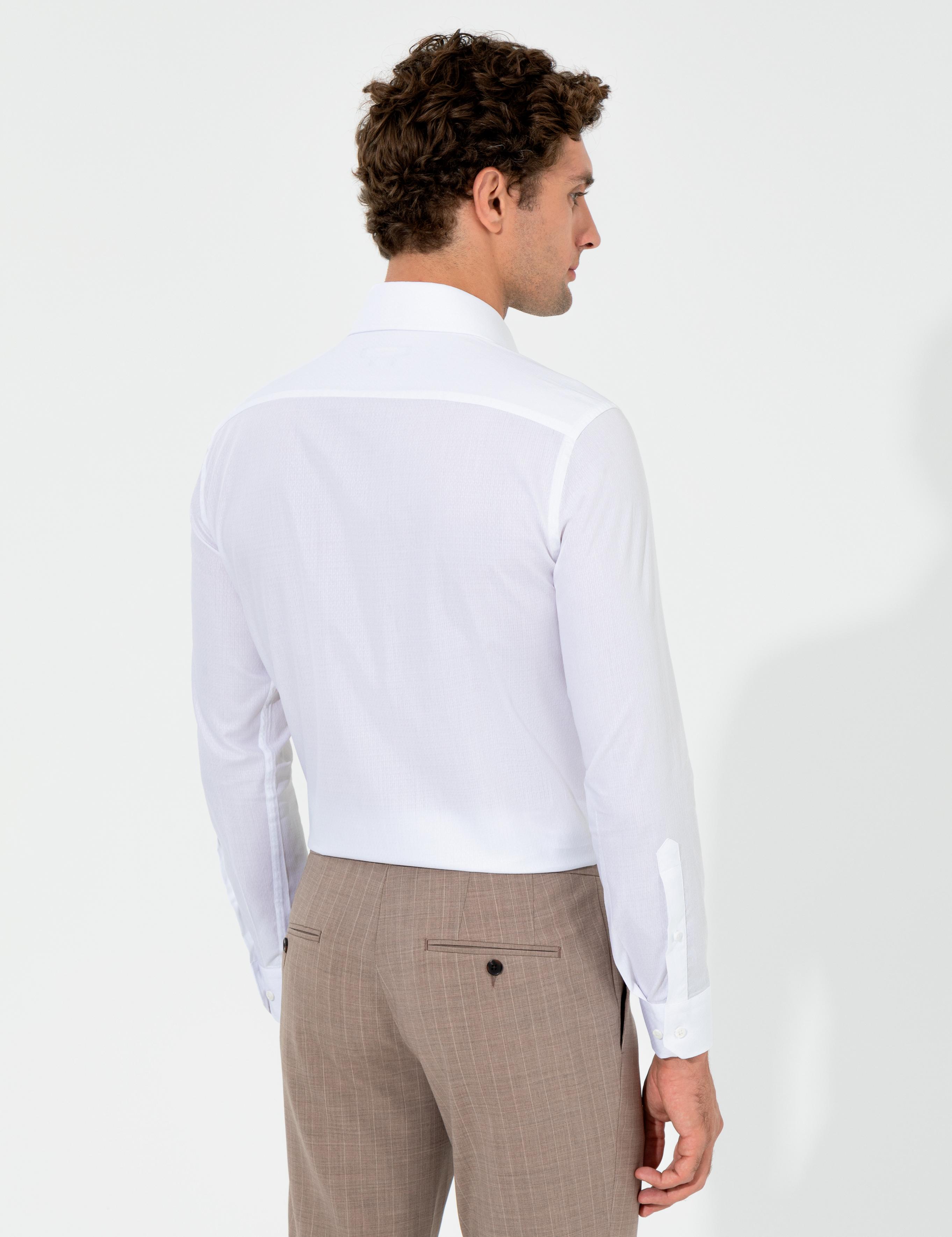 Beyaz Slim Fit Uzun Kollu Gömlek - 50255629026