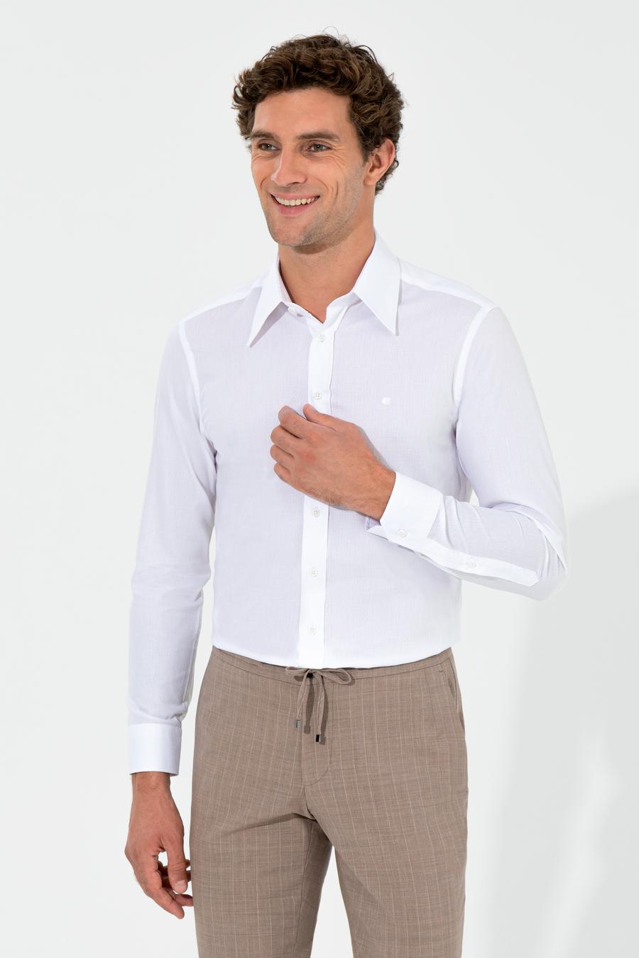 Beyaz Slim Fit Uzun Kollu Gömlek - 50255629026