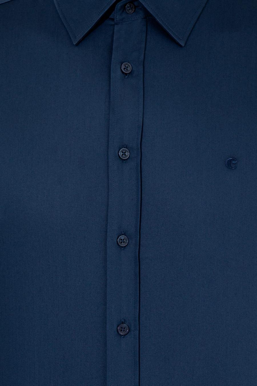 Lacivert Slim Fit Uzun Kollu Basic Gömlek - 50259813082