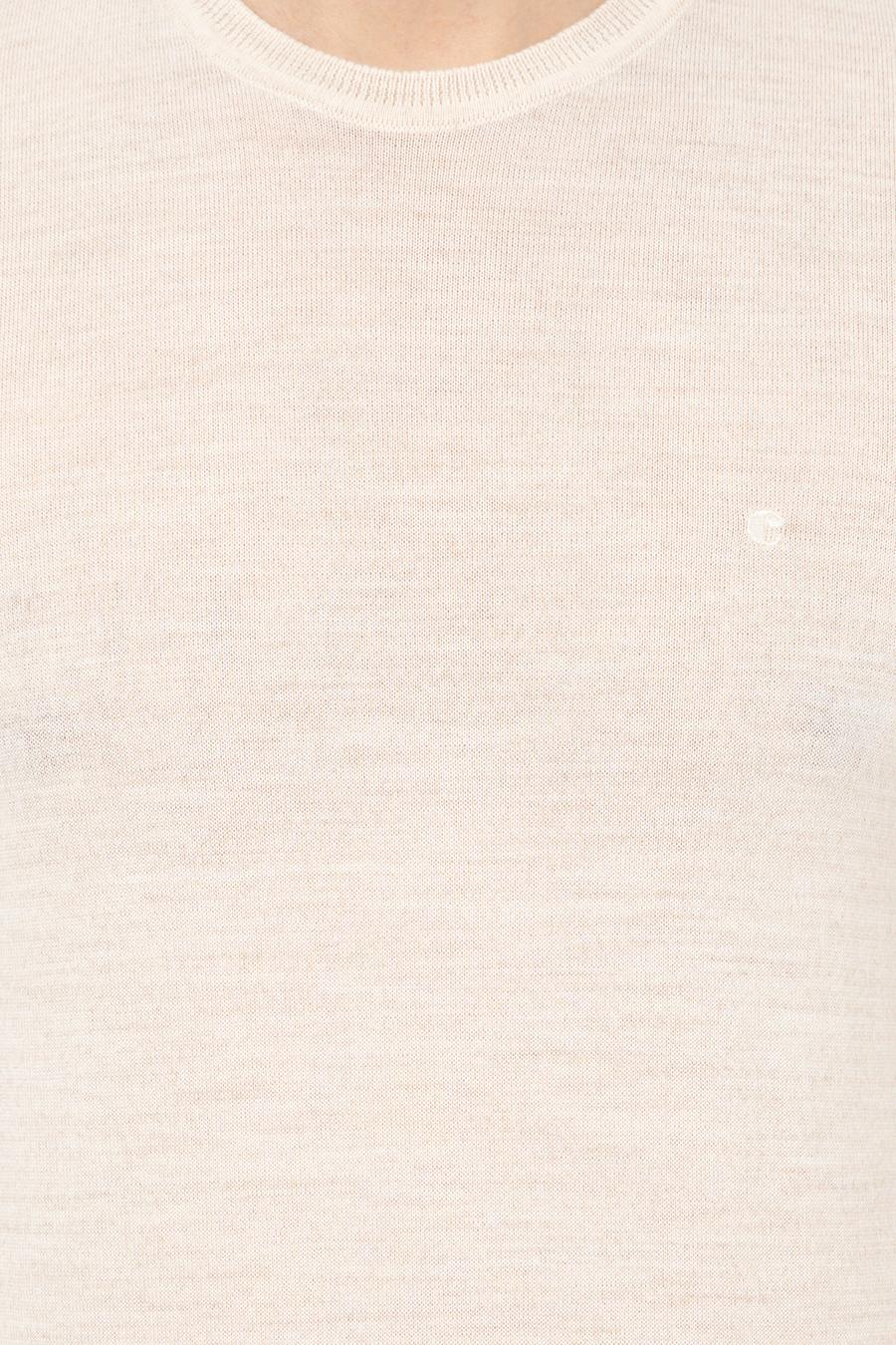 Bej Slim Fit Bisiklet Yaka Basic Triko Kazak - 50227052041