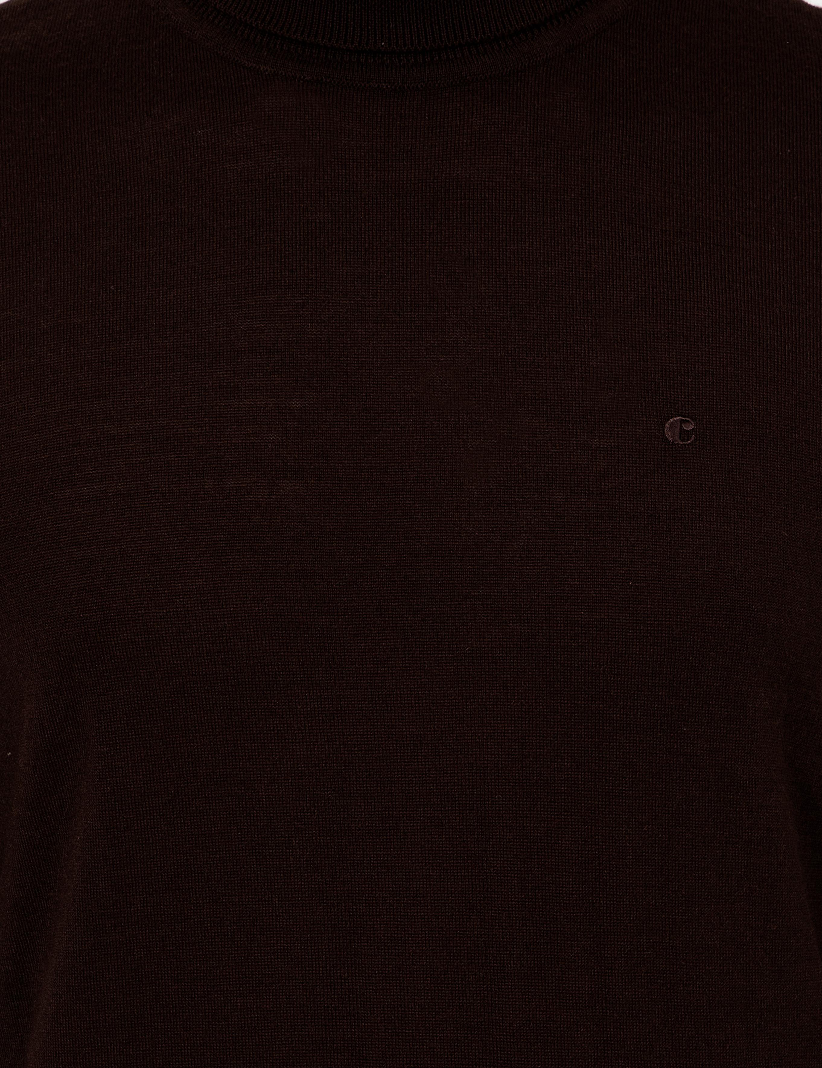Kahverengi Slim Fit Balıkçı Yaka Basic Triko Kazak - 50237052232