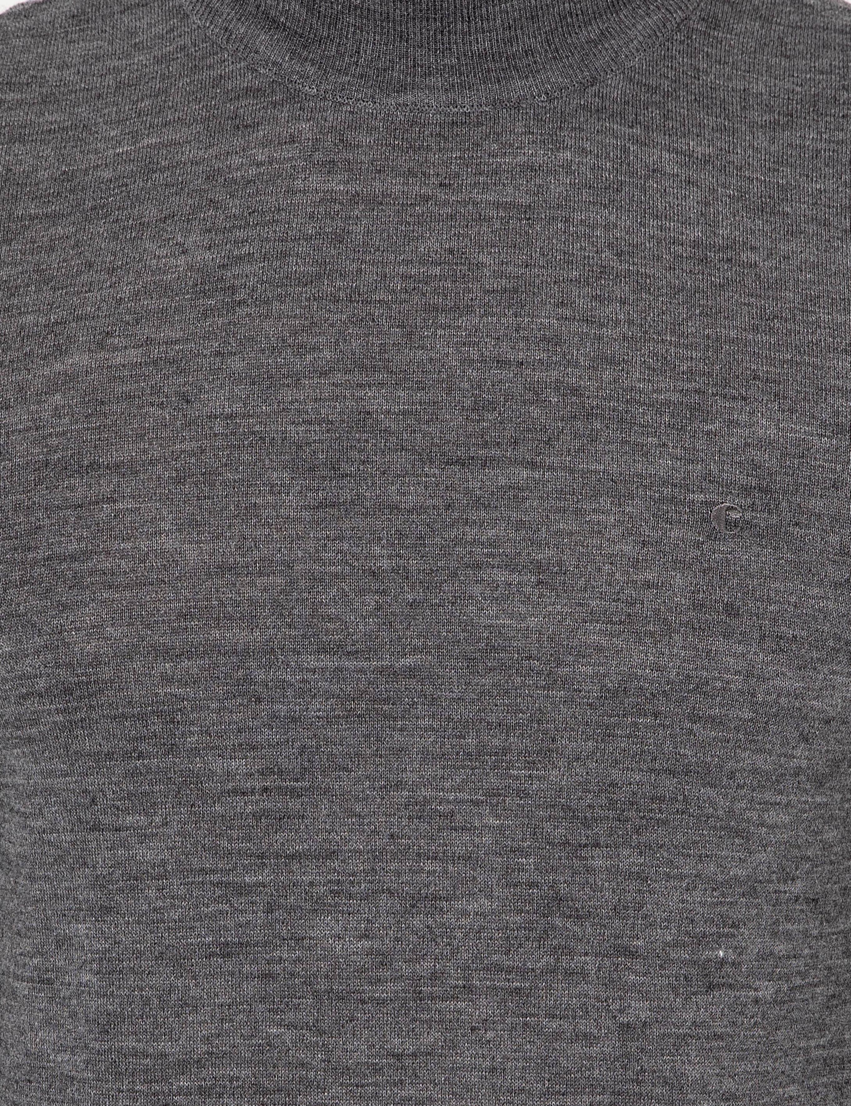 Antrasit Slim Fit Yarım Balıkçı Basic Triko Kazak - 50237040084