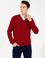 Kırmızı Slim Fit V Yaka Basic Triko Kazak