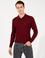 Bordo Slim Fit Polo Yaka Basic Triko Kazak