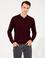 Koyu Bordo Slim Fit Polo Yaka Basic Triko Kazak