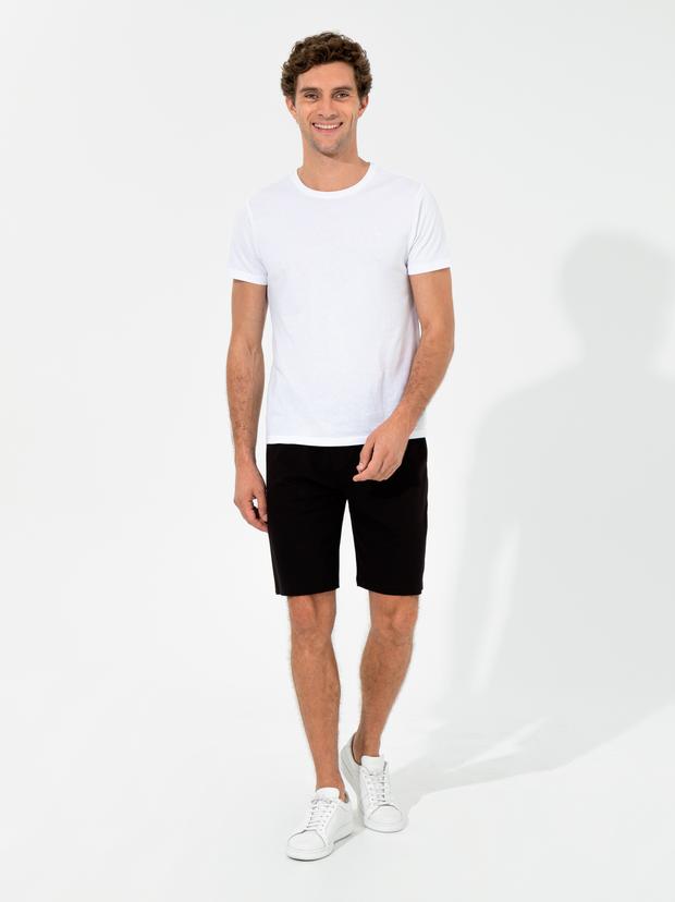 Siyah Comfort Fit Örme Şort