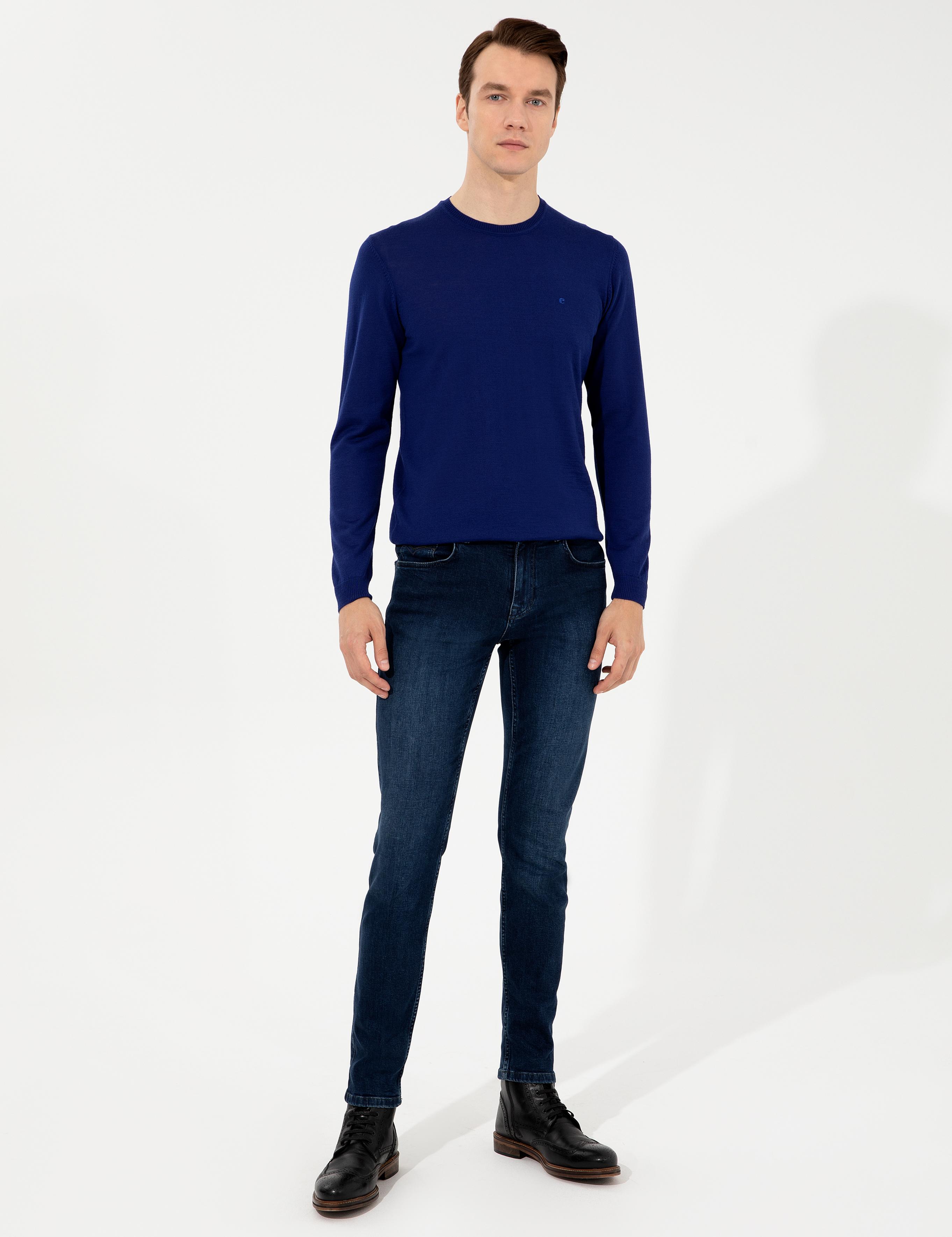 İndigo Slim Fit Bisiklet Yaka Basic Triko Kazak - 50257398046