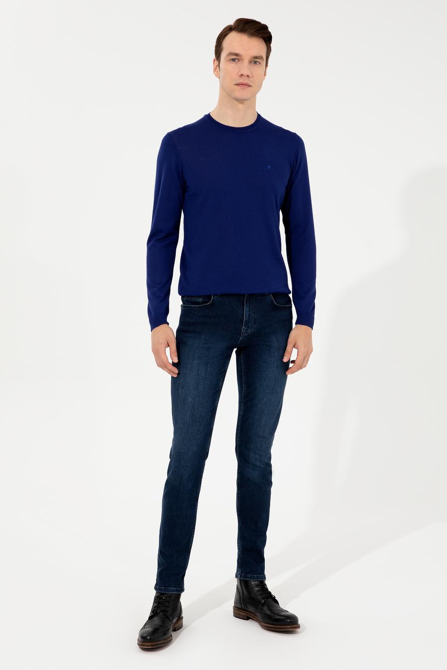 İndigo Slim Fit Bisiklet Yaka Basic Triko Kazak - 50257398046