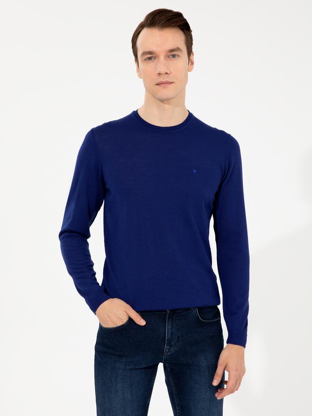 İndigo Slim Fit Bisiklet Yaka Basic Triko Kazak