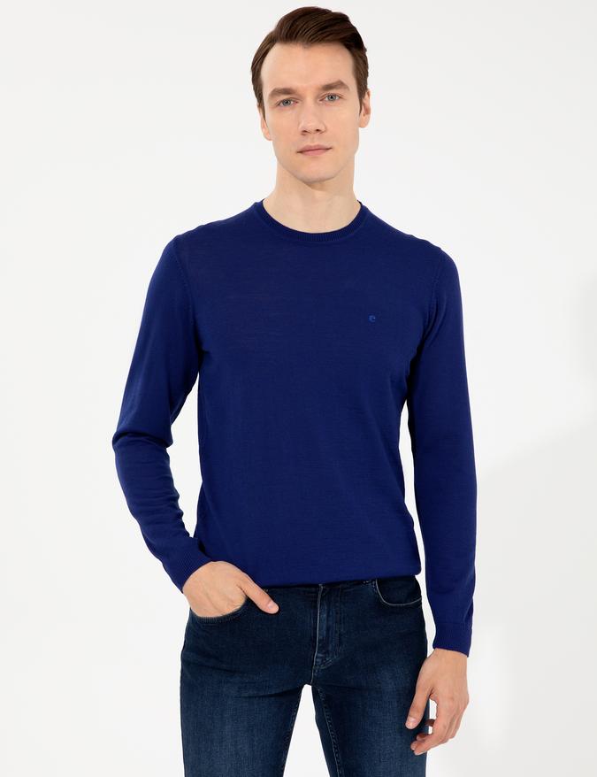 İndigo Slim Fit Bisiklet Yaka Basic Triko Kazak