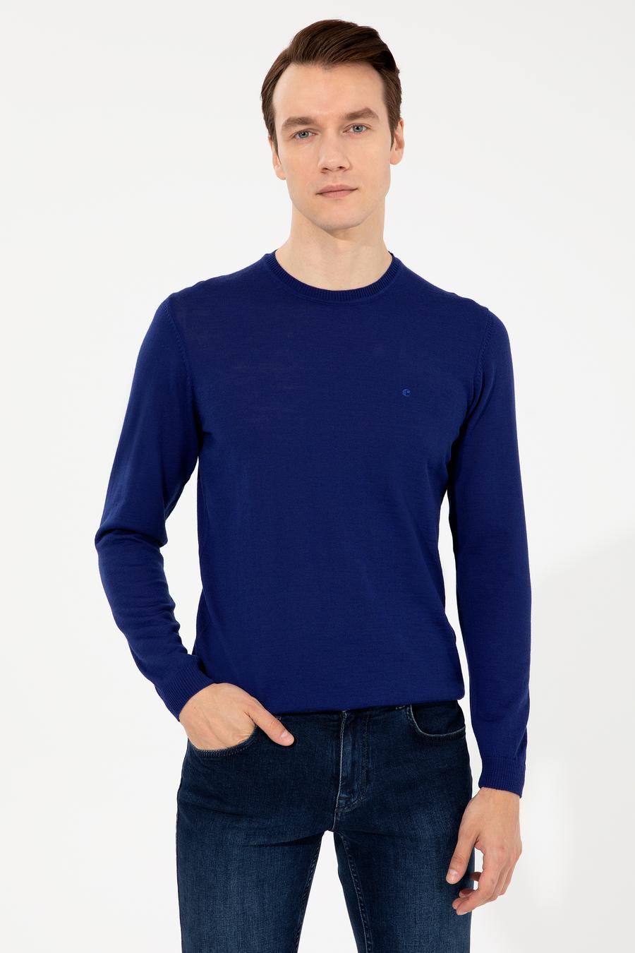 İndigo Slim Fit Bisiklet Yaka Basic Triko Kazak - 50257398046
