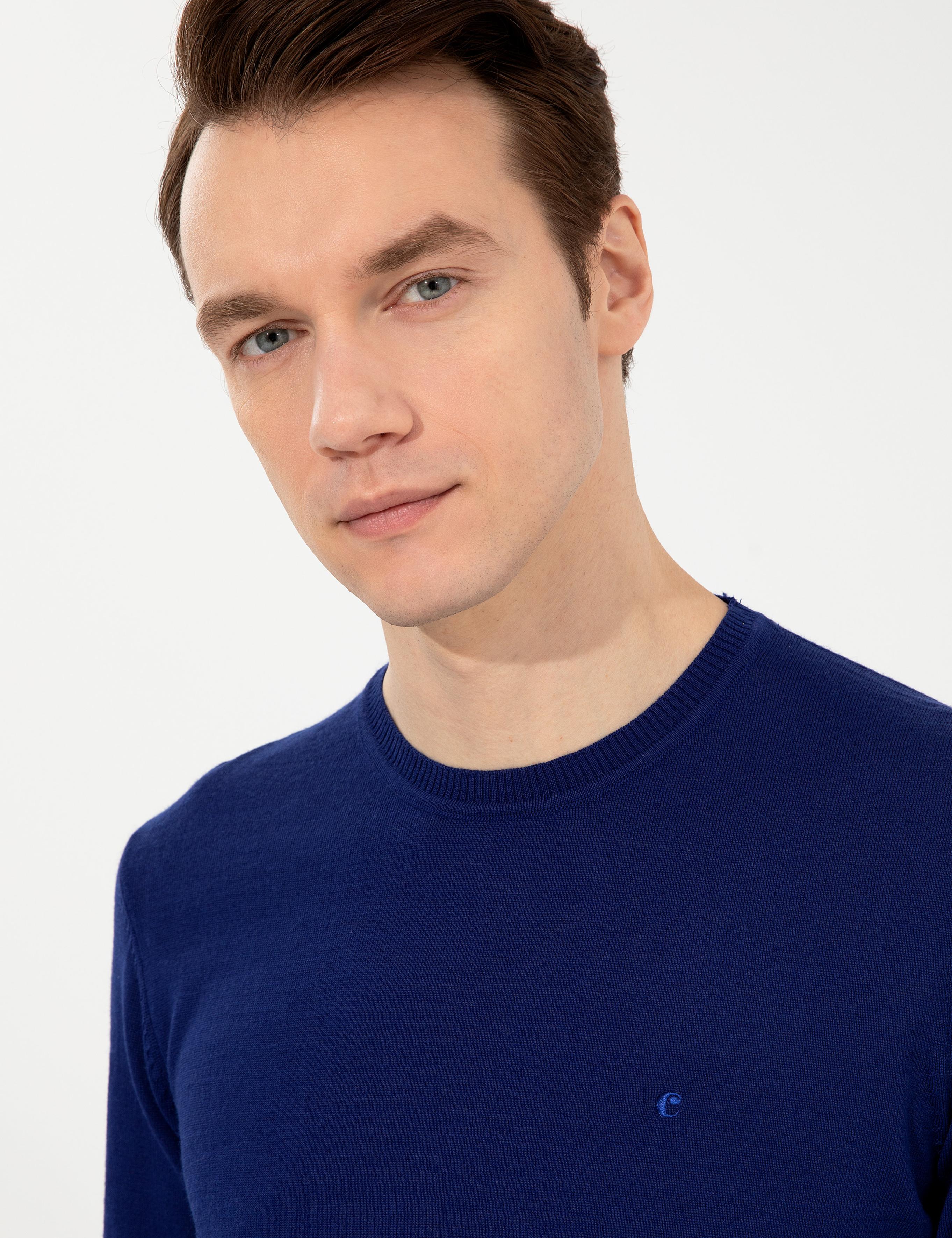 İndigo Slim Fit Bisiklet Yaka Basic Triko Kazak - 50257398046