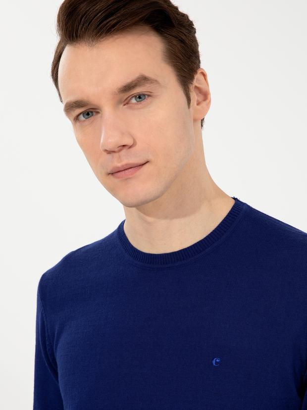 İndigo Slim Fit Bisiklet Yaka Basic Triko Kazak