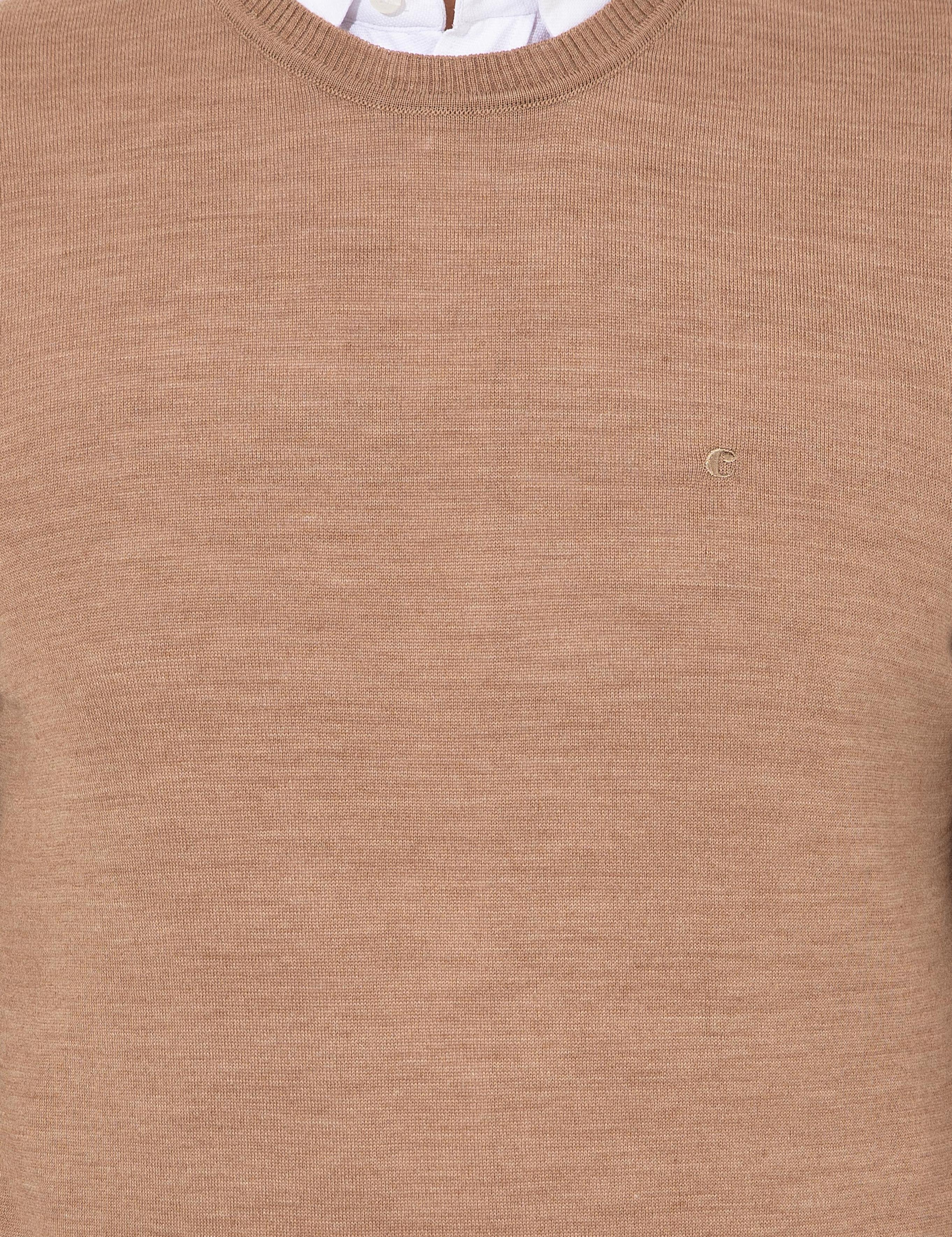 Camel Slim Fit Bisiklet Yaka Basic Triko Kazak - 50257398073