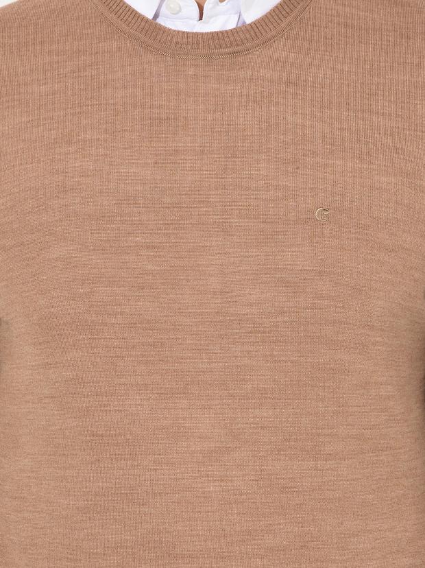 Camel Slim Fit Bisiklet Yaka Basic Triko Kazak