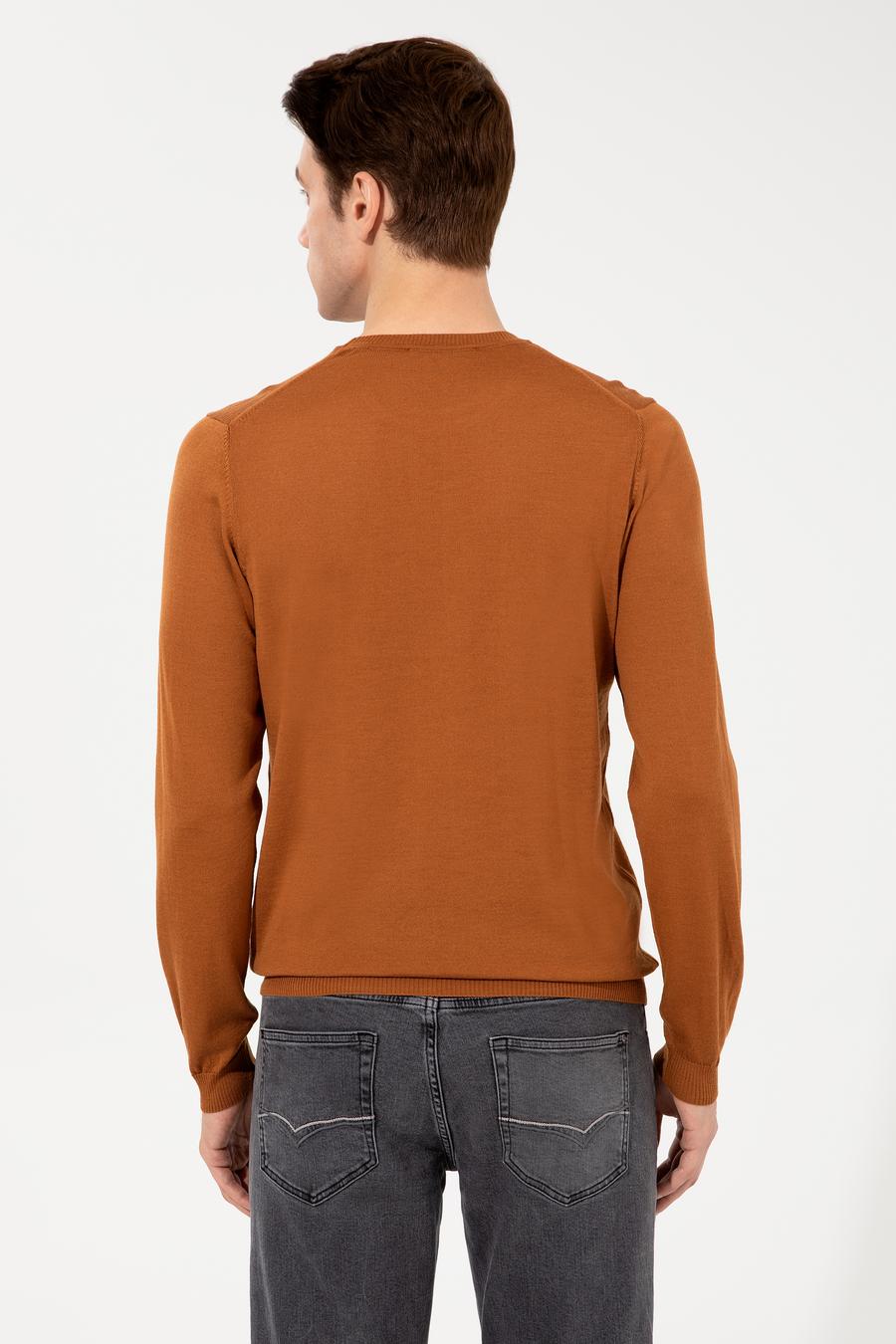 Tarçın Slim Fit Bisiklet Yaka Basic Triko Kazak - 50257398187