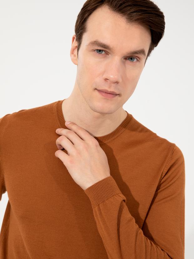 Tarçın Slim Fit Bisiklet Yaka Basic Triko Kazak