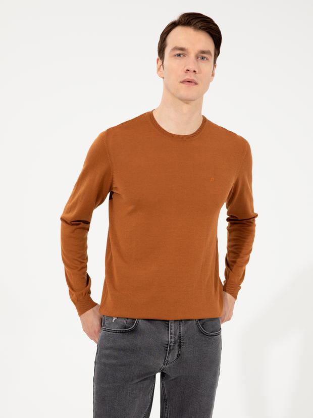 Tarçın Slim Fit Bisiklet Yaka Basic Triko Kazak