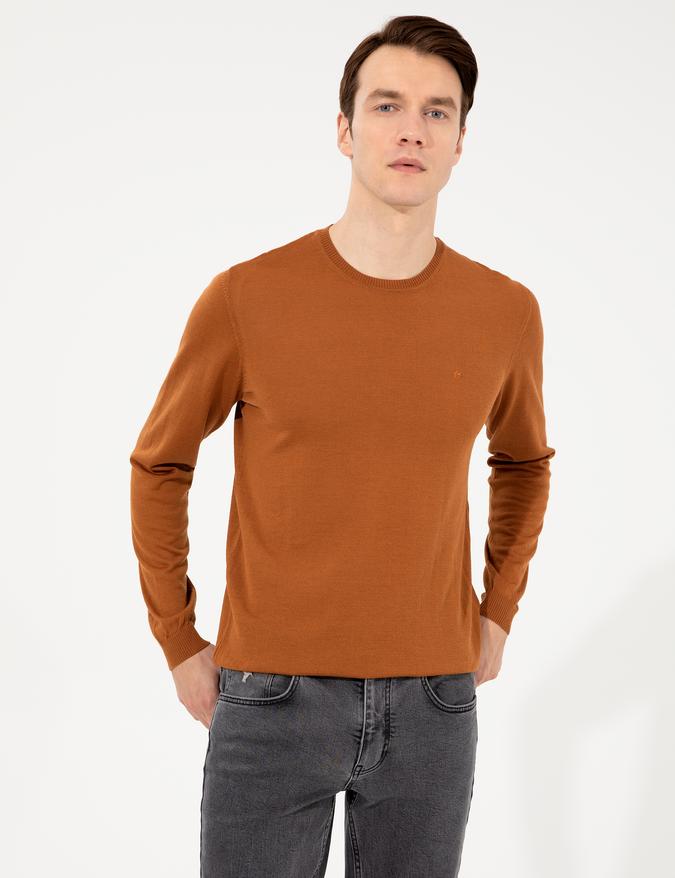 Tarçın Slim Fit Bisiklet Yaka Basic Triko Kazak