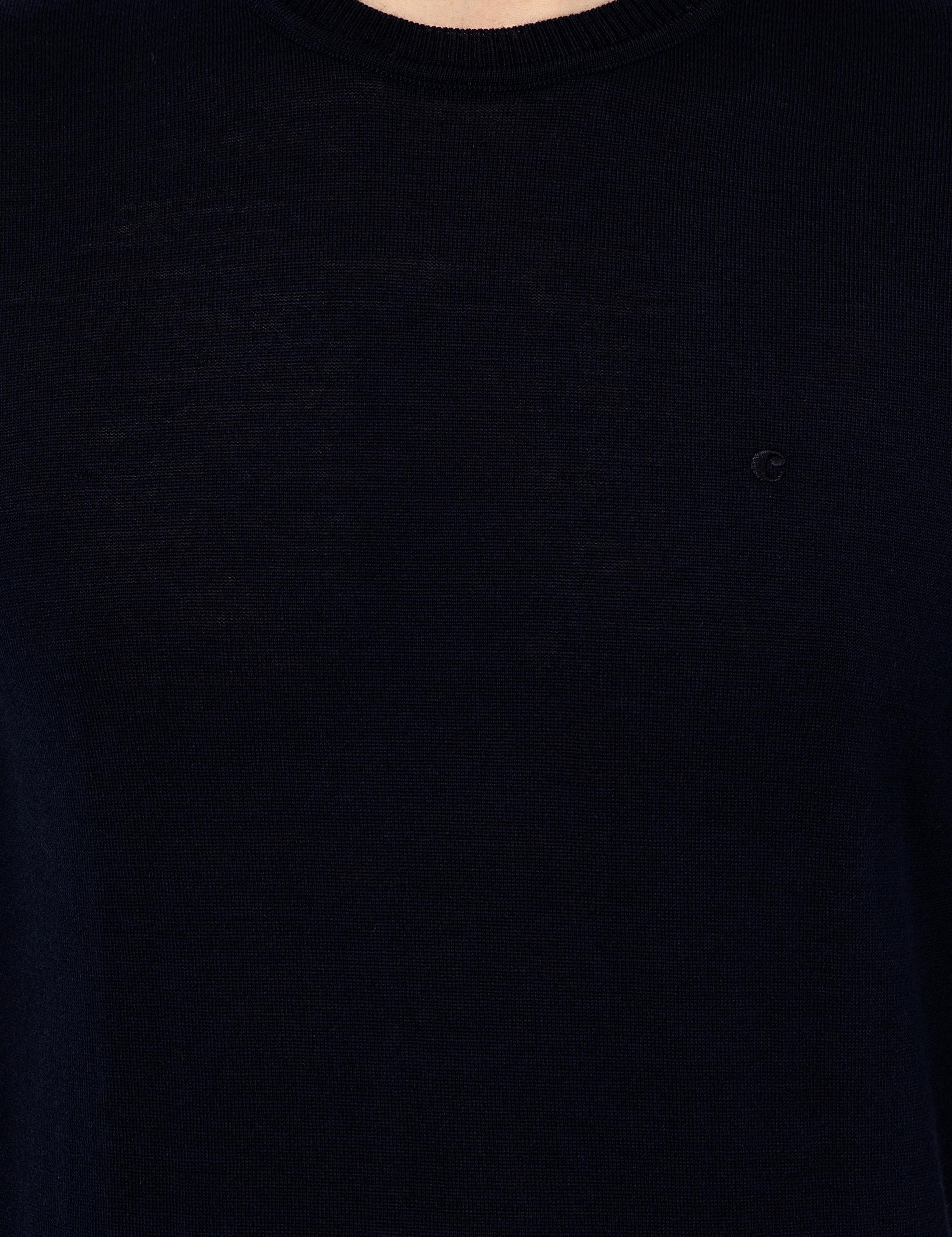 Lacivert Slim Fit Bisiklet Yaka Basic Triko Kazak - 50257398013