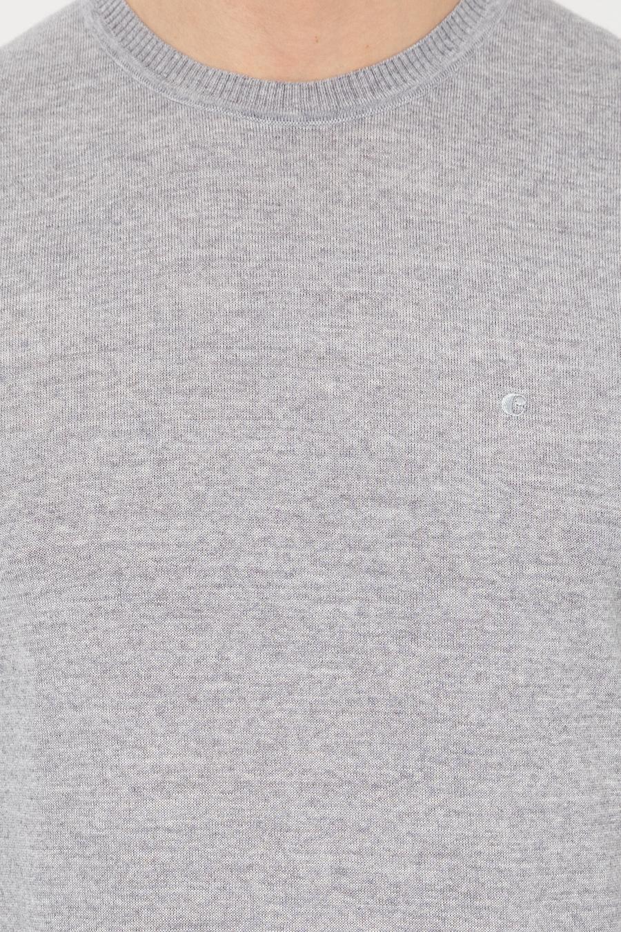 Açık Gri Slim Fit Bisiklet Yaka Basic Triko Kazak - 50257398208